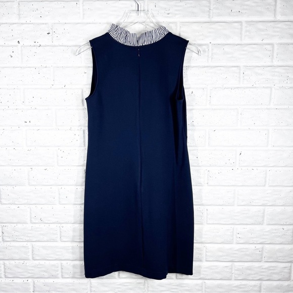 ELIZA J. Navy Sleeveless Dress with V-Neck Ruffle Trim - Picture 5 of 9